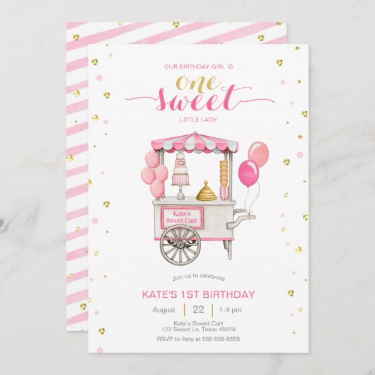  lief traktkar 1e verjaardagsfeestje kaart (Voorkant / Achterkant)