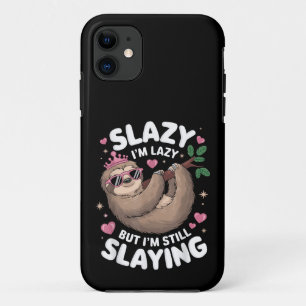 Lief Tussenmeisje Grappig Dier Luiaard Slay Meme T Case-Mate iPhone Case