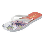 Lief uniek cadeau met initiaal Mode bloemendesign Teenslippers (Schuin)