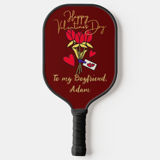 lief valentijn paar op maat aanpassen pickleball paddle (Achterkant)