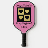 lief valentijn paar op maat aanpassen pickleball paddle (Achterkant)