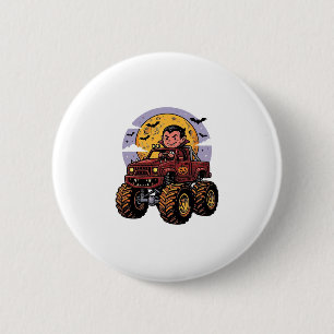 Lief vampier monstrum truck Halloween shirt ontwer Ronde Button 5,7 Cm