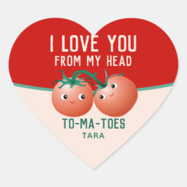 Lief van top tot teen tomaat hart sticker