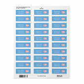 Lief varkentje loopt op blauwe achtergrond etiket (Full Sheet)