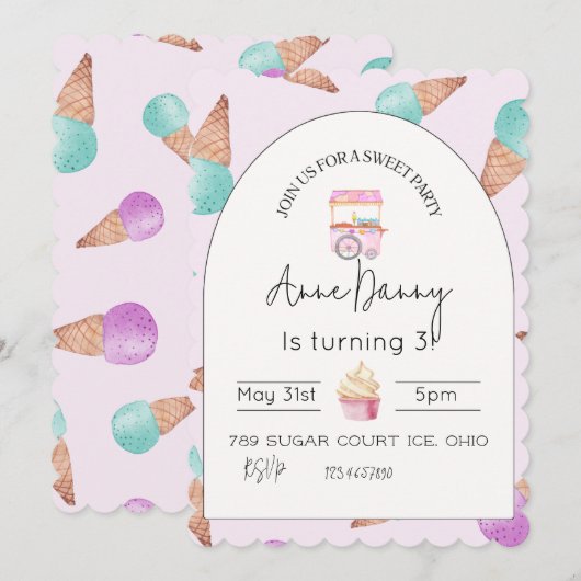 Lief verjaardagsfeestje kaart (Voorkant / Achterkant)