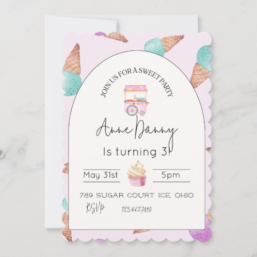 Lief verjaardagsfeestje kaart (Voorkant)