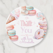 Lief verjaardagsfeestje pastel dank u bedankjes labels (Voorkant)