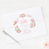 Lief verjaardagsfeestje pastel dank u ronde sticker (Envelop)