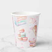 Lief verjaardagsfeestje pastel snoep ijsje papieren bekers (Voorkant)