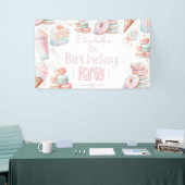 Lief verjaardagsfeestje pastel snoepjes ijs spandoek (Beurs)