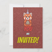 Lief Verjaardagsfeestje Uitnodiging voor Rode Pand (Achterkant)