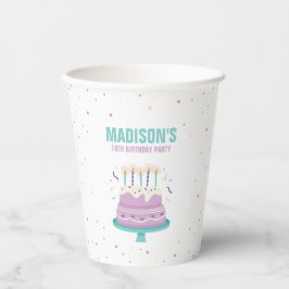 Lief verjaardagstaart kinderen verjaardagsfeestje papieren bekers