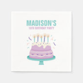 Lief verjaardagstaart kinderen verjaardagsfeestje servet (Voorkant)