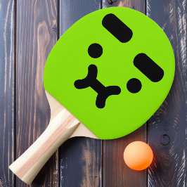 Lief Verward Pruilend Gezicht Groene Ping Pong Pad Tafeltennisbatje