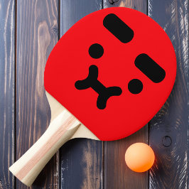 Lief Verward Pruilend Gezicht Rood Ping Pong Batje
