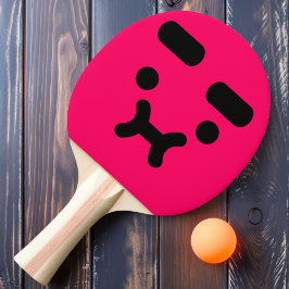 Lief Verward Pruilend Gezicht Roze Ping Pong Paddl Tafeltennisbatje