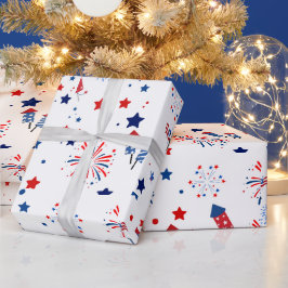 Lief vier juli patriottisch patroon cadeaupapier