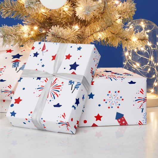 Lief vier juli patriottisch patroon cadeaupapier (Feestdagen)