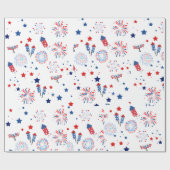 Lief vier juli patriottisch patroon cadeaupapier (Vlak)
