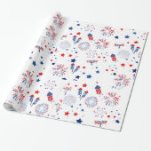 Lief vier juli patriottisch patroon cadeaupapier (Uitgerold)