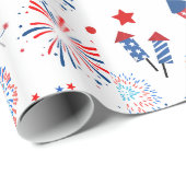 Lief vier juli patriottisch patroon cadeaupapier (Rol Hoek)