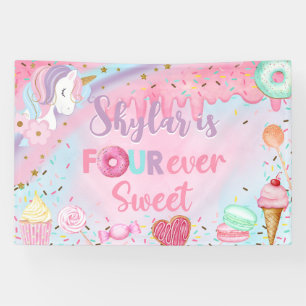 Lief Vier meisje verjaardag banner / achtergrond,