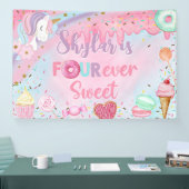 Lief Vier meisje verjaardag banner / achtergrond, (Beurs)