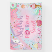 Lief Vier meisje verjaardag banner / achtergrond, (Verticaal)