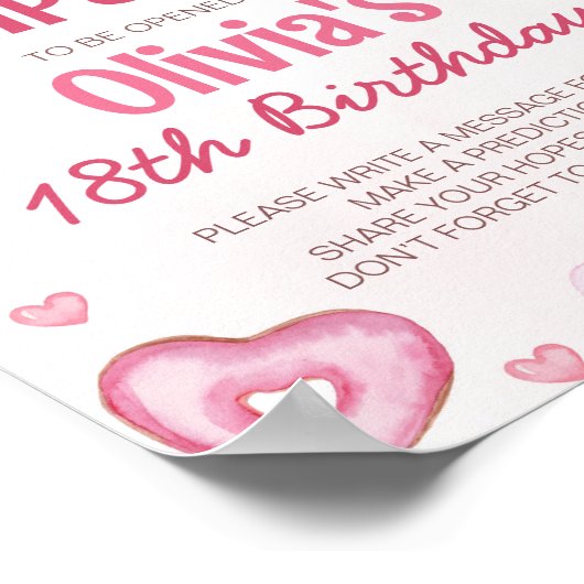 Lief Viering Verjaardag Tijd Capsule teken Poster (Hoek)