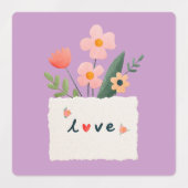 Lief vierkante stickers (Design 1)