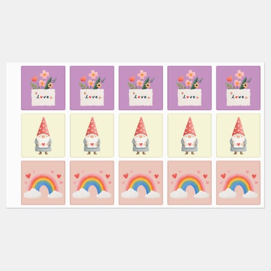 Lief vierkante stickers (Vel)