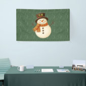 Lief, vintage groen rustieke sneeuwman spandoek (Beurs)