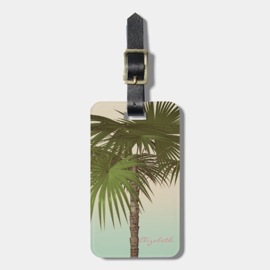 Lief Vintage Tropisch, Palmboom Bagagelabel (Voorkant verticaal)