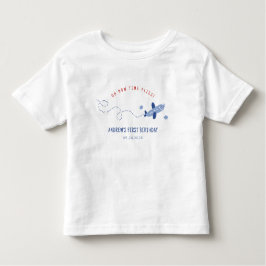 Lief vliegtuig Hoe de tijd vliegt Eerste verjaarda Kinder Shirts