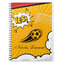 Lief voetbal aangepast geel Spiraal foto Notitiebo