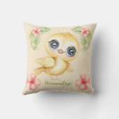 Lief vogeltje tropisch bloemaccent kussen (Achterkant)