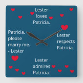 Lief, voorstel vierkante klok (Voorkant)