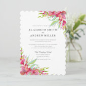 Lief Waterverf Bloemen bruiloft uitnodiging (Staand voorkant)
