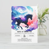 Lief Waterverf Kinderen Paard Verjaardag Kaart (Staand voorkant)