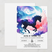 Lief Waterverf Kinderen Paard Verjaardag Kaart (Voorkant / Achterkant)