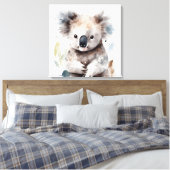 Lief Waterverf Koala Stretched Canvas kunst aan de (Insitu (Slaapkamer))