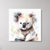 Lief Waterverf Koala Stretched Canvas kunst aan de (Voorkant)