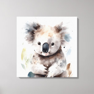 Lief Waterverf Koala Stretched Canvas kunst aan de