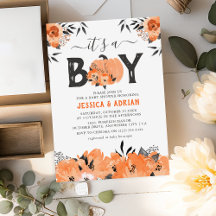 Lief Waterverf Pompoen 'Het is een Jongen' Baby Sh