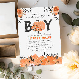Lief Waterverf Pompoen 'Het is een Jongen' Baby Sh Kaart