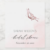 LIEF WATERVERF VLINDER BRUIDSSLUIER WIJN ETIKET (Enkel label)