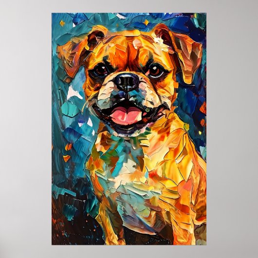 Lief Whimisch Boxer Puppy Poster (Voorkant)