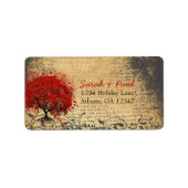 Lief Whimsical Hart Blad Boom Rood Roze RSVP Etiket (Voorkant)