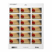 Lief Whimsical Hart Blad Boom Rood Roze RSVP Etiket (Full Sheet)
