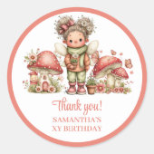 Lief Whimsy Fee Blush Verjaardag Bedankt Sticker (Voorkant)